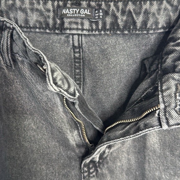 Nasty Gal Fringe Cropped High Waisted Black Jeans W-973 Sz 4 - Picture 8 of 12